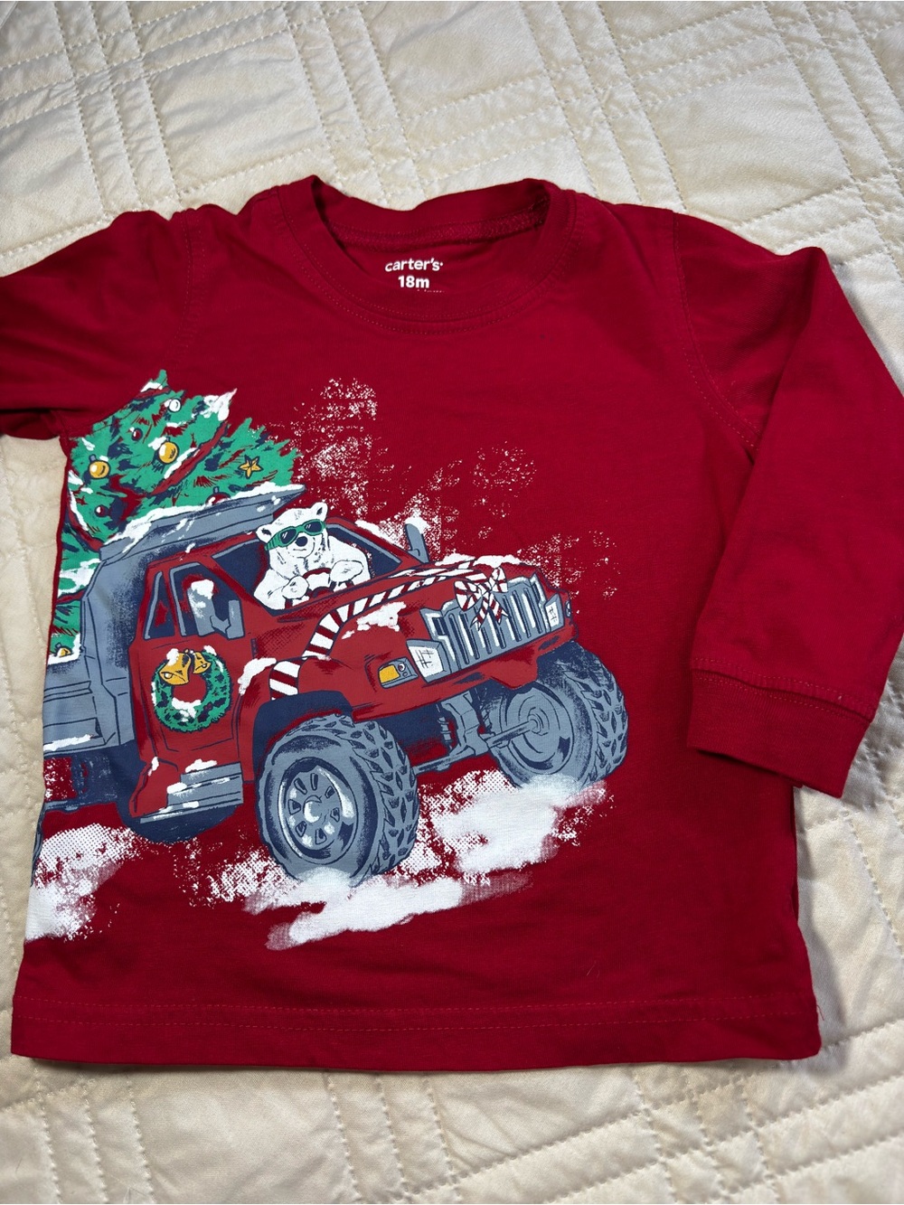 Carter's 18M Holiday ‘Crashing through the Snow’ Truck & Tree Graphic Tee